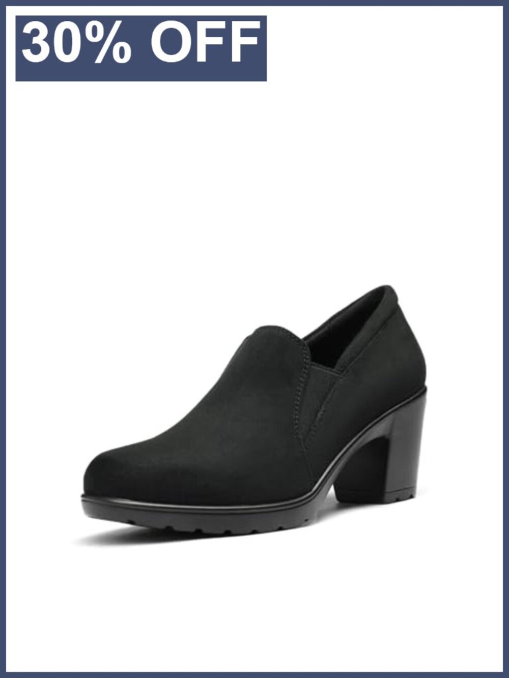 Faux Suede Block Heel Loafers Pumps Women's Dress Shoes Low Chunky Heel